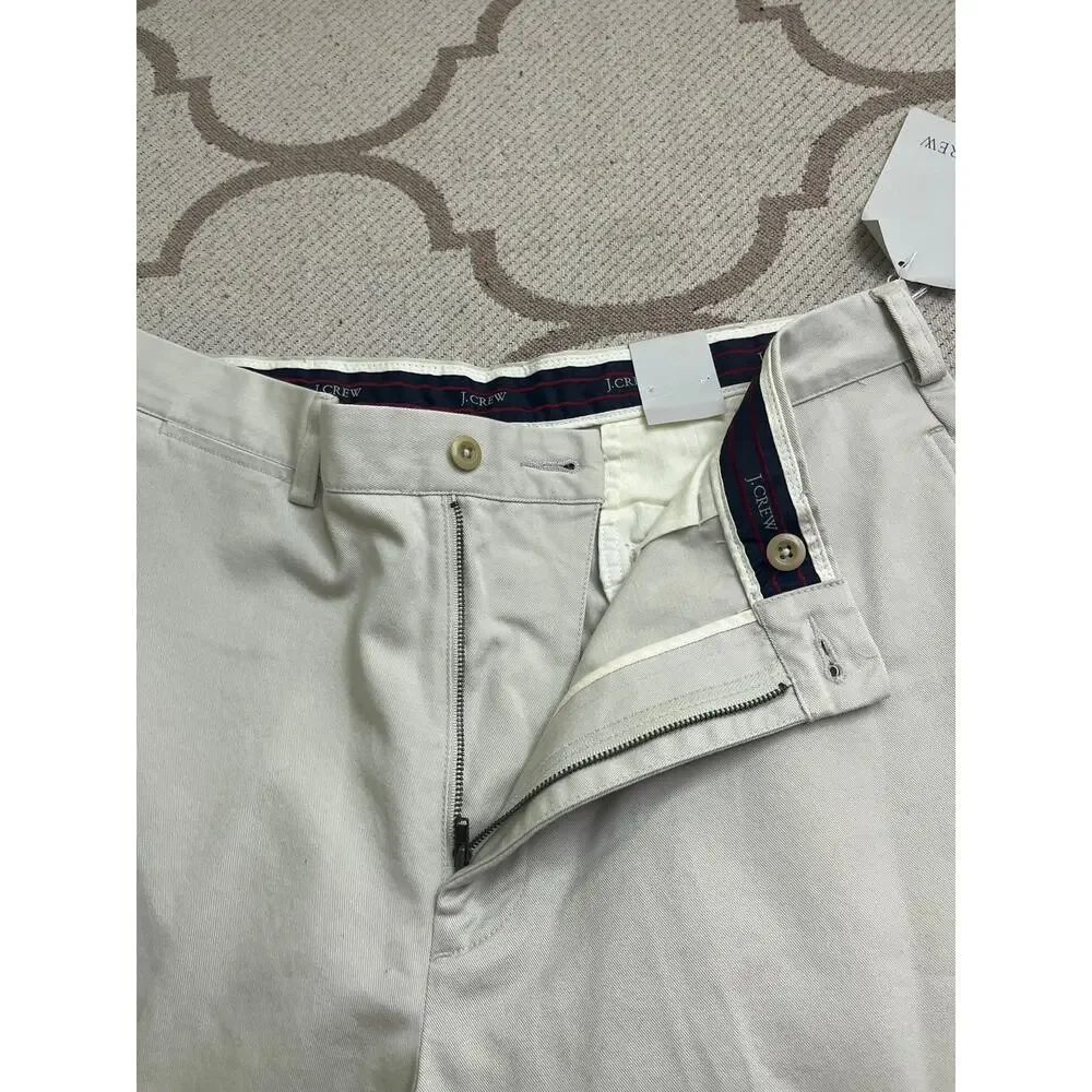J. Crew Classic Fit Plain Front Zip Fly Cotton Khaki Pants, size 34x34, MSRP $50